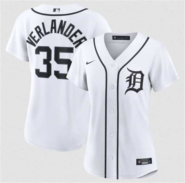 Womens Detroit Tigers #35 Justin Verlander White 2026 Cool Base Stitched Jersey Dzhi