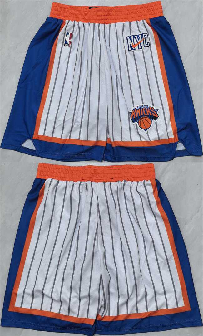 Mens New Yok Knicks White Shorts (Run Small)