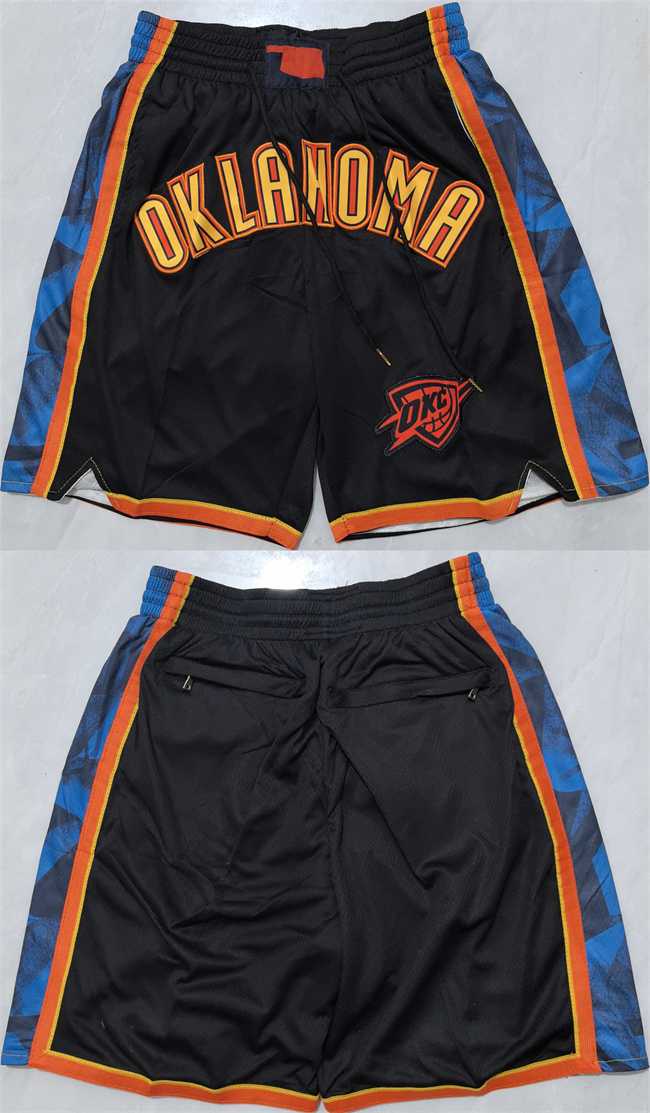 Mens Oklahoma City Thunder Black Shorts (Run Small)