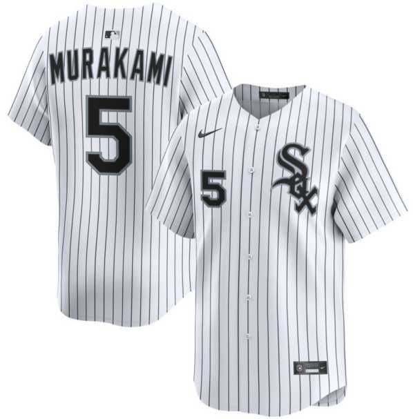Mens Chicago White Sox #5 Munetaka Murakami White 2025 Home Limited Stitched Jersey Dzhi