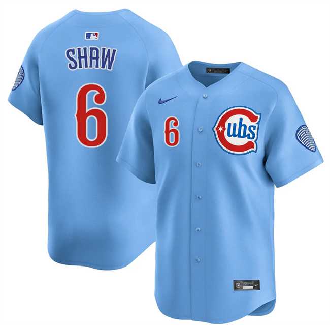 Mens Chicago Cubs #6 Matt Shaw Blue 2024-25 2nd Alternate Limited Stitched Jersey Dzhi