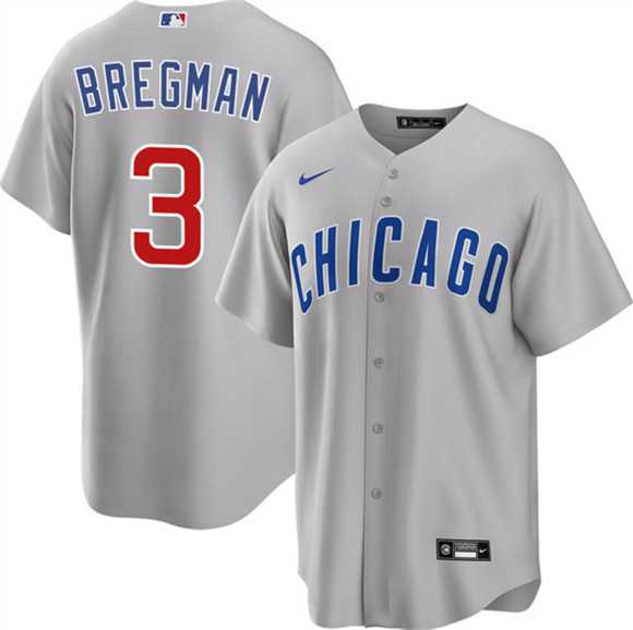 Mens Chicago Cubs #3 Alex Bregman Gray 2026 Cool Base Limited Stitched Jersey Dzhi