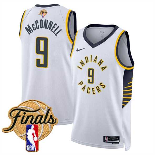 Mens Indiana Pacers #9 T.J. McConnell White 2025 Finals Association Edition Stitched Jersey Dzhi