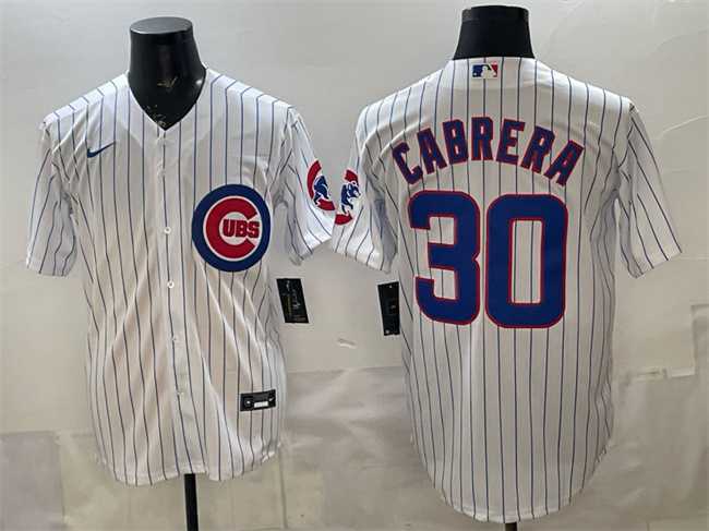 Mens Chicago Cubs #30 Edward Cabrera White 2026 Cool Base Stitched Jersey->chicago cubs->MLB Jersey