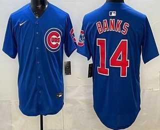 Mens Chicago Cubs #14 Ernie Banks Blue Limited Jersey->chicago cubs->MLB Jersey