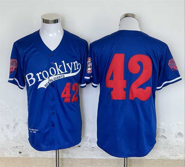 Mens Brooklyn Dodgers #42 Jackie Robinson Royal Stitched Jersey