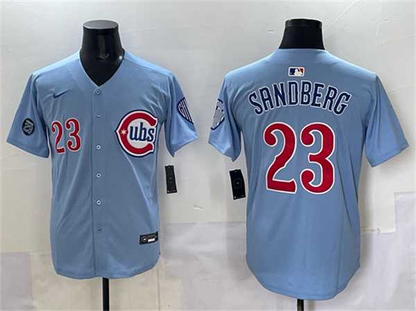 Mens Chicago Cubs #23 Ryne Sandberg Blue Ryne Sandberg Tribute Vapor Limited V2 Stitched Jersey