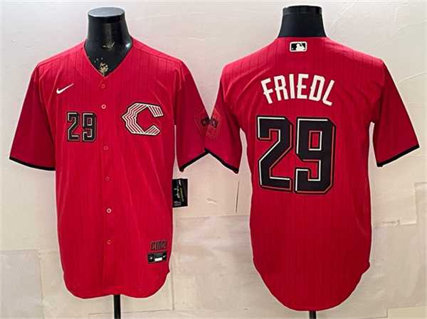 Mens Cincinnati Reds #29 TJ Friedl Red 2026 City Connect Stadium Stitched Jersey->cincinnati reds->MLB Jersey