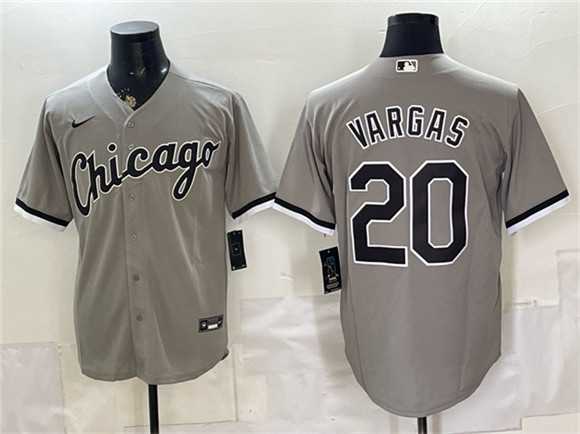 Mens Chicago White Sox #20 Miguel Vargas Gray Stitched Jersey