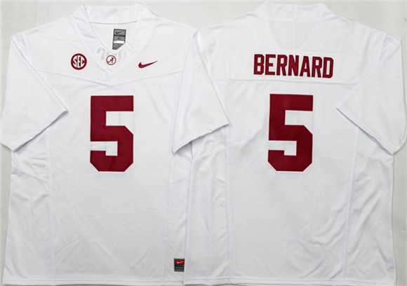 Mens Alabama Crimson Tide #5 Germie Bernard White F.U.S.E Stitched Jersey