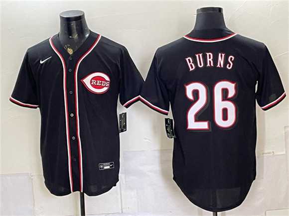 Mens Cincinnati Reds #26 Chase Burns 2026 Fashion Replica Black Out Stitched Jersey
