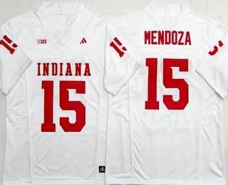 Mens Indiana Hoosiers #15 Fernando Mendoza Limited White Alternate College Jersey