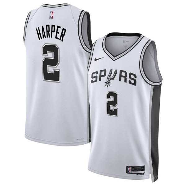 Mens San Antonio Spurs #2 Dylan Harper White 2025 Draft Association Edition Stitched Jersey Dzhi