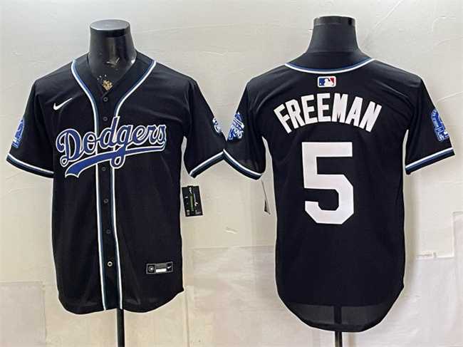Mens Los Angeles Dodgers #5 Freddie Freeman B2B Champs 2026 Black Out Style Vapor Limited Stitched Jersey