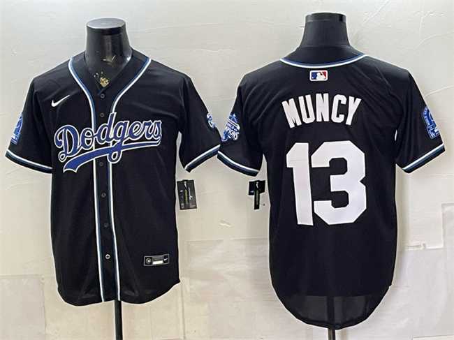 Mens Los Angeles Dodgers #13 Max Muncy B2B Champs 2026 Black Out Style Vapor Limited Stitched Jersey