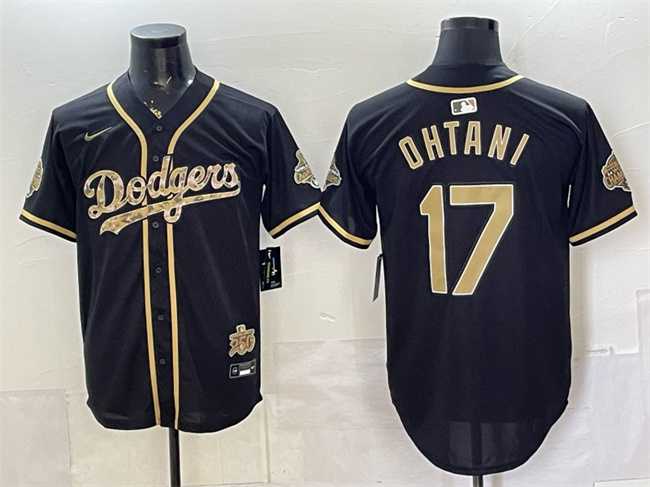 Mens Los Angeles Dodgers #17 Shohei Ohtani Black 2026 Armed Forces Day Stitched Jersey Dzhi
