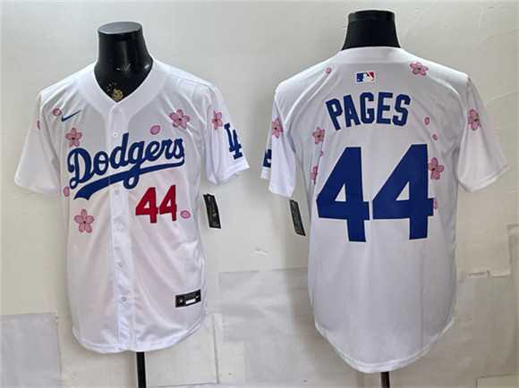 Mens Los Angeles Dodgers #44 Andy Pages White 2025 Tokyo Series Limited Stitched Jersey