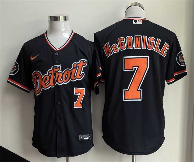 Mens Detroit Tigers #7 Kevin McGonigle Black 2026 Alternate Vapor Premier Limited Stitched Jersey