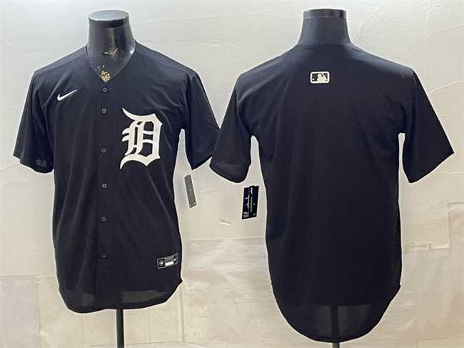 Mens Detroit Tigers Blank Black Limited Stitched Jersey