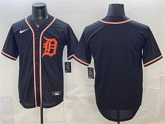 Mens Detroit Tigers Blank 2026 Fashion Replica Black Out Stitched Jersey