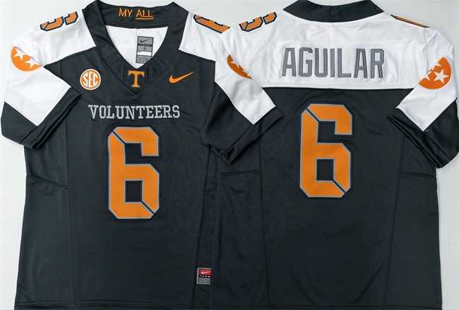 Mens Tennessee Volunteers #6 Joey Aguilar White Black 2025 F.U.S.E. Stitched Jersey