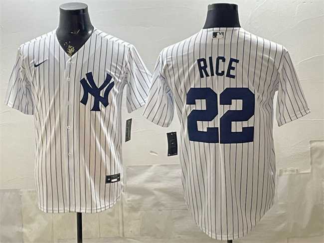 Mens New York Yankees #22 Ben Rice White Home Stitched Jersey