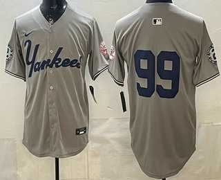 Mens New York Yankees #99 Aaron Judge Grey Without Name Limited Jersey