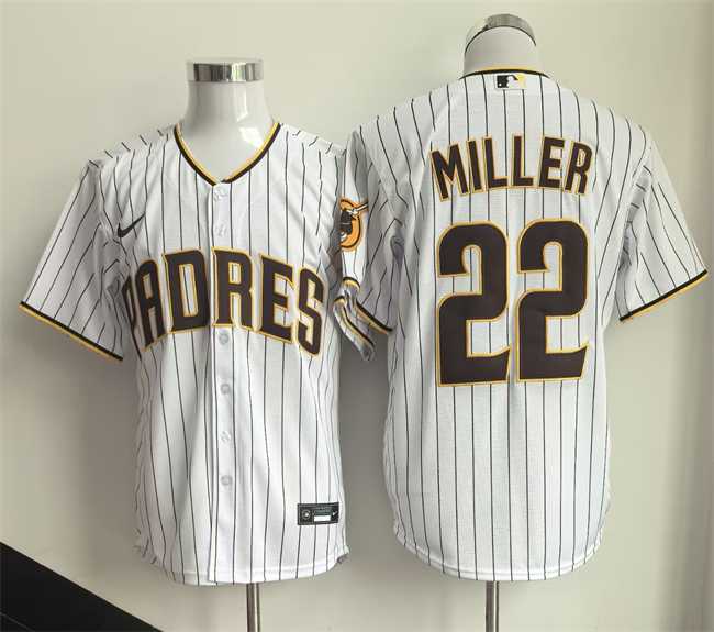 Mens San Diego Padres #22 Mason Miller White Cool Base Stitched Jersey