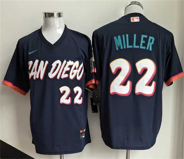 Mens San Diego Padres #22 Mason Miller Obsidian 2026 City Connect Stadium Stitched Baseball Jersey