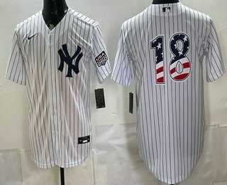 Mens New York Yankees #18 Andrew Benintendi White 2026 USA 250 Fourth of July Home Stadium Stitched Jersey Dzhi