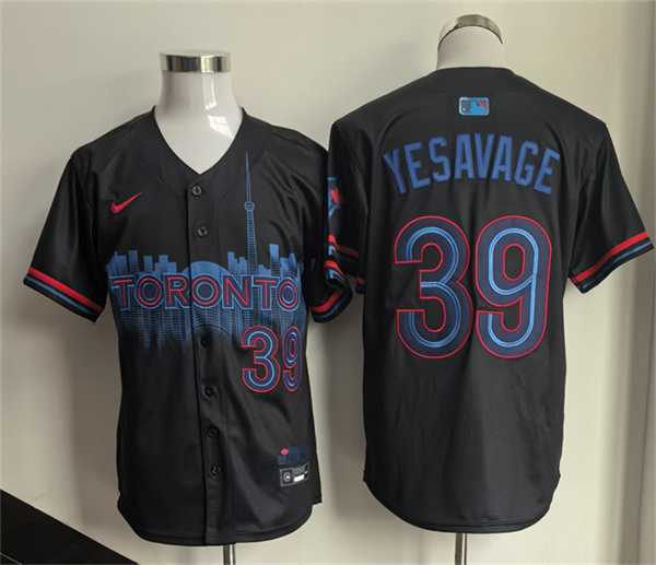 Mens Toronto Blue Jays #39 Trey Yesavage Navy 2024 City Connect Limited Stitched Jersey