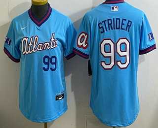 Womens Atlanta Braves #99 Spencer Strider Light Blue 2026 City Connect Stadium Jersey->mlb womens jerseys->MLB Jersey
