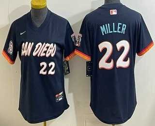 Womens San Diego Padres #22 Mason Miller Navy 2026 City Connect Stadium Jersey->mlb womens jerseys->MLB Jersey