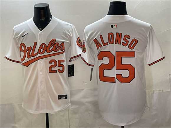 Mens Baltimore Orioles #25 Pete Alonso White 2025 Home Limited Stitched Jersey