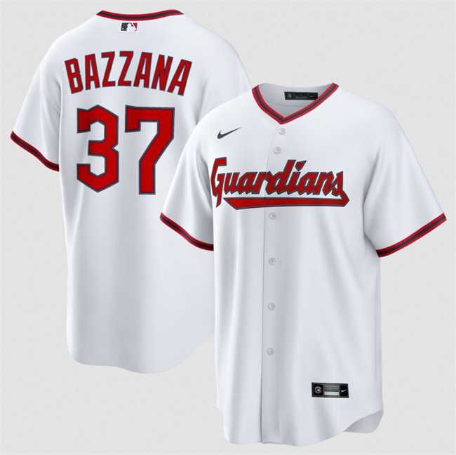 Mens Cleveland Guardians #37 Travis Bazzana White Home Limited Stitched Jersey Dzhi->cleveland guardians->MLB Jersey