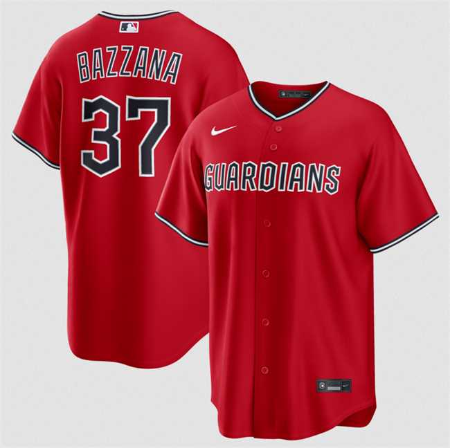 Mens Cleveland Guardians #37 Travis Bazzana Red Alternate Limited Stitched Jersey Dzhi->cleveland guardians->MLB Jersey