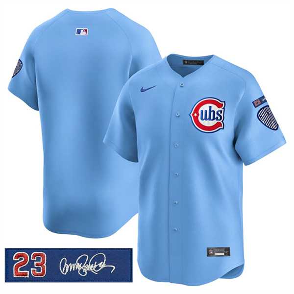 Mens Chicago Cubs Blank Blue Ryne Sandberg Tribute Vapor Limited V3 Stitched Jersey Dzhi