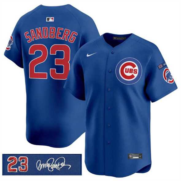 Mens Chicago Cubs #23 Ryne Sandberg Royal Ryne Sandberg Tribute Vapor Limited V3 Stitched Jersey Dzhi