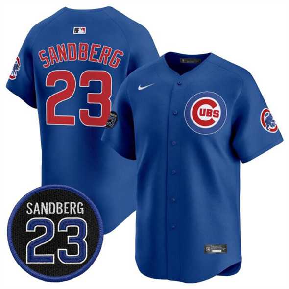 Mens Chicago Cubs #23 Ryne Sandberg Royal Ryne Sandberg Tribute Vapor Limited V2 Stitched Jersey Dzhi