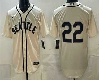 Mens Seattle Mariners #22 Bryan Woo Cream Alternate Stitched Jersey->seattle mariners->MLB Jersey