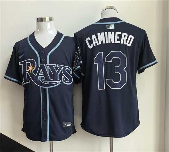 Mens Tampa Bay Rays #13 Junior Caminero Navy 2026 Limited Stitched Baseball Jersey