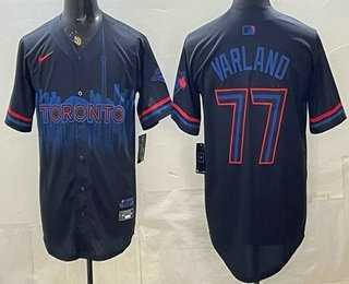 Mens Toronto Blue Jays #77 Louis Varland Black City Limited Jersey
