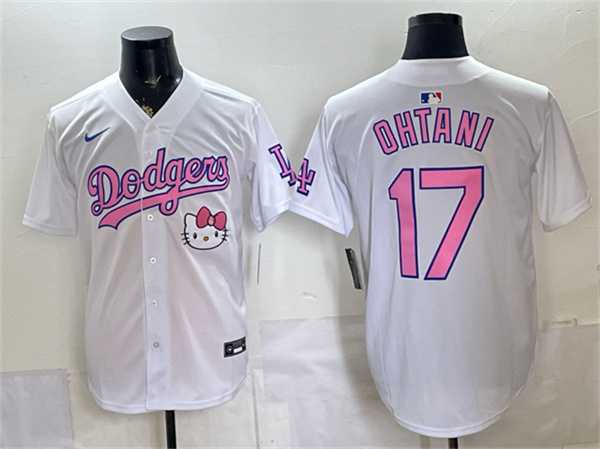 Womens Los Angeles Dodgers #17 Shohei Ohtani White 2025 Hello Kitty Vapor Limited Stitched Jersey(Run Small) Dzhi