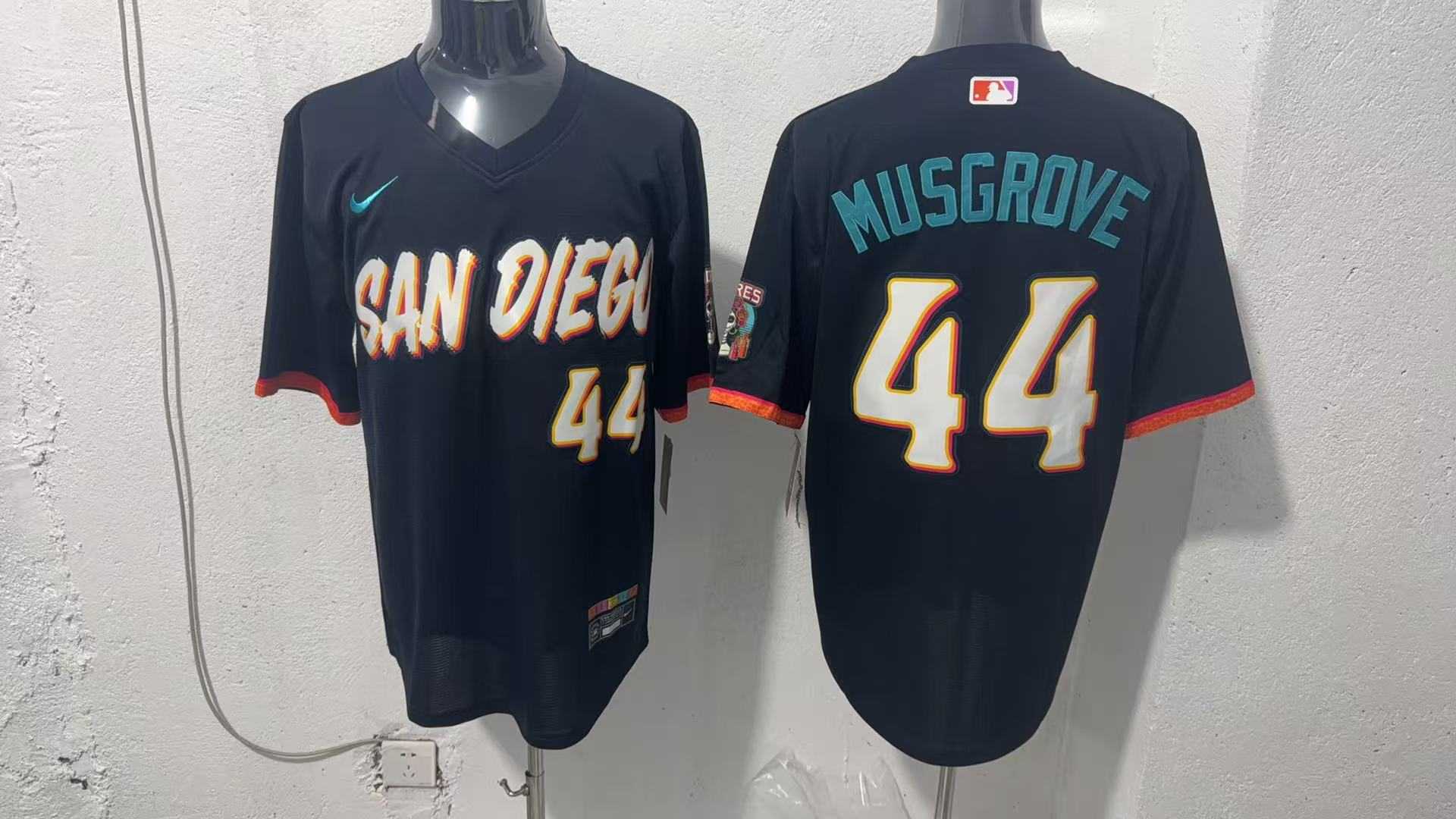 Mens San Diego Padres #44 Joe Musgrove Black 2026 City Connect Stadium Jersey