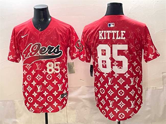 Mens San Francisco 49ers #85 George kittle Red Limited Stitched Baseball Jersey
