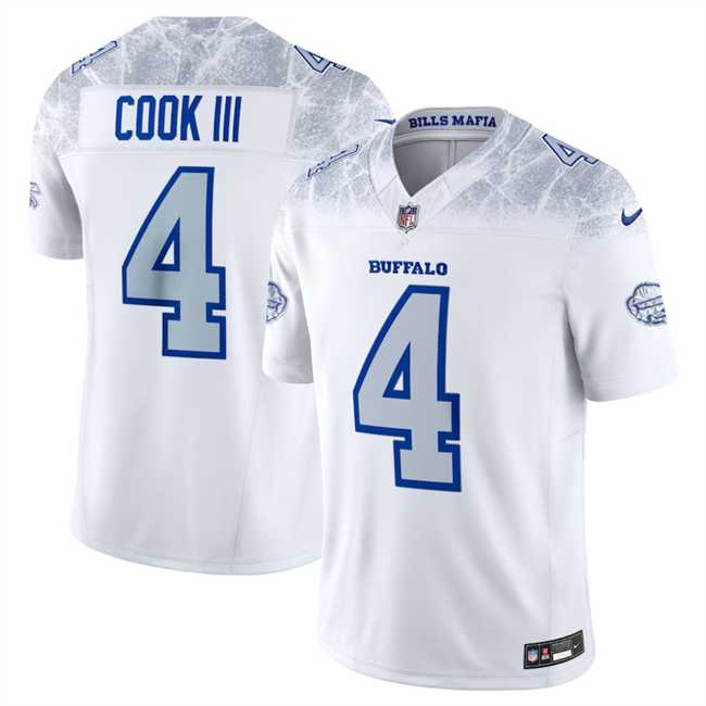 Youth Buffalo Bills #4 James Cook III White 2025 F.U.S.E. Rivalries Vapor Untouchable Stitched Jersey Dzhi