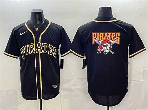 Mens Pittsburgh Pirates Team Big Logo 2026 Fashion Black Out Stitched Jersey Dzhi