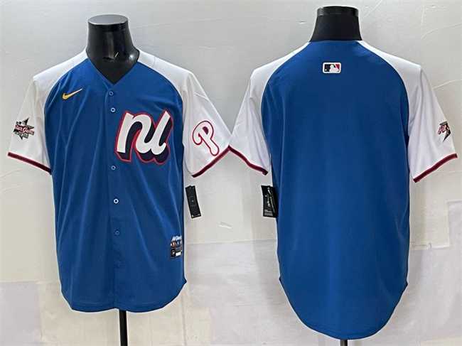 Mens National League Philadelphia Phillies Blank Blue Alternate 2025 All-Star Edition Limited Stitched Jersey
