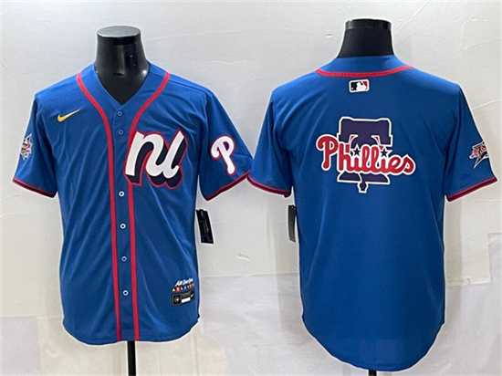 Mens National League Philadelphia Phillies Team Big Logo Blue 2025 All-Star Edition Limited Stitched Jersey
