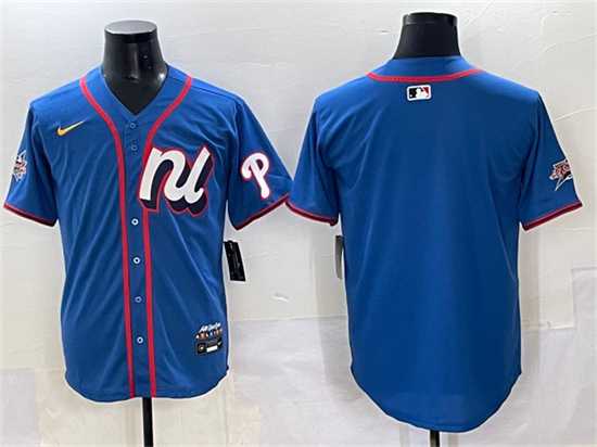 Mens National League Philadelphia Phillies Blank Blue 2025 All-Star Edition Limited Stitched Jersey